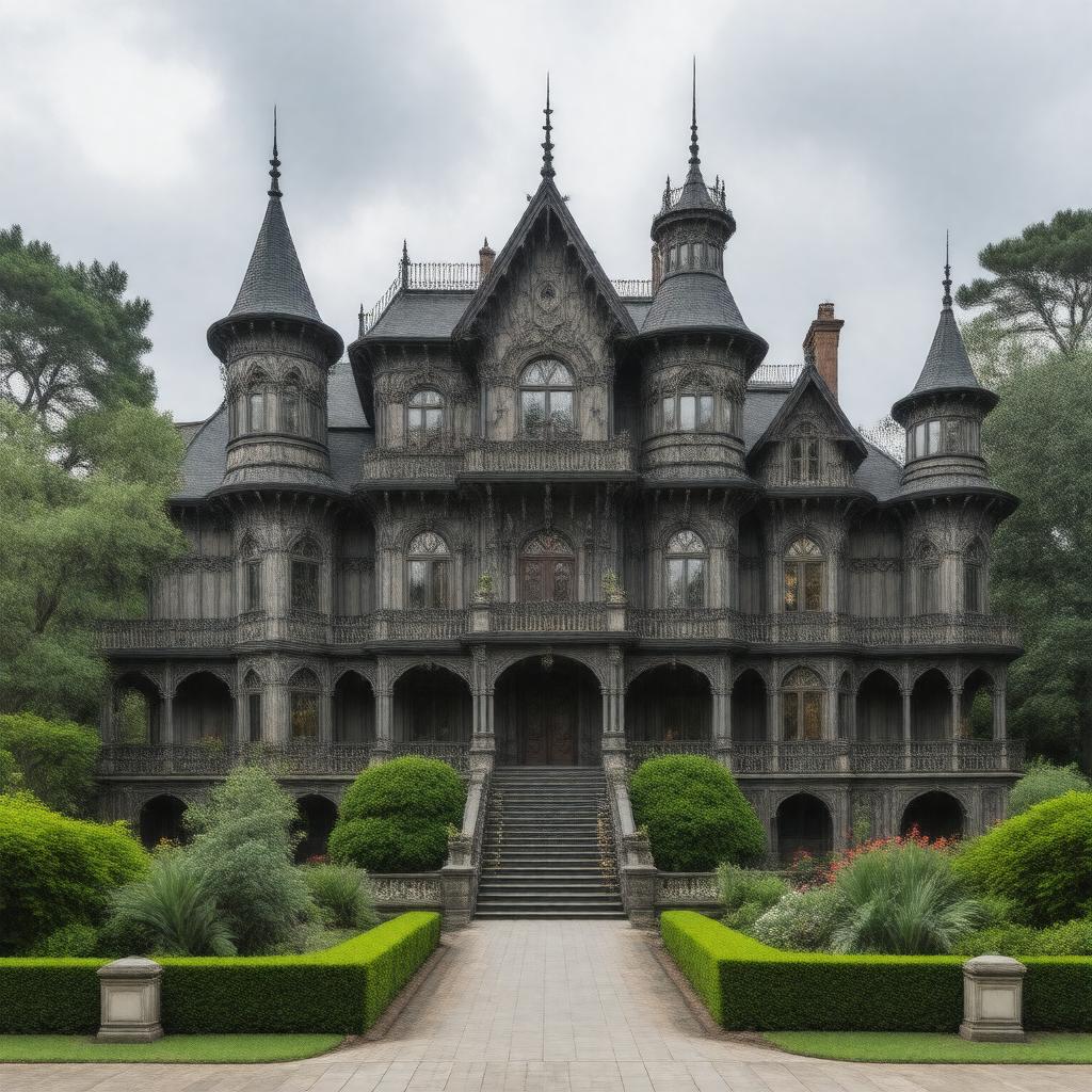 AI-created image of Winchester Mystery House