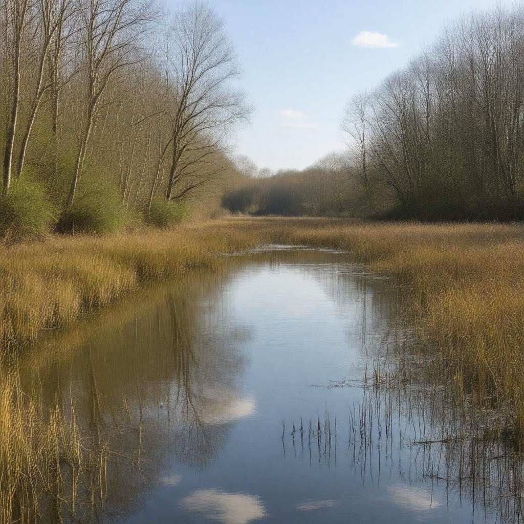 AI-created image of Winnall Moors Nature Reserve