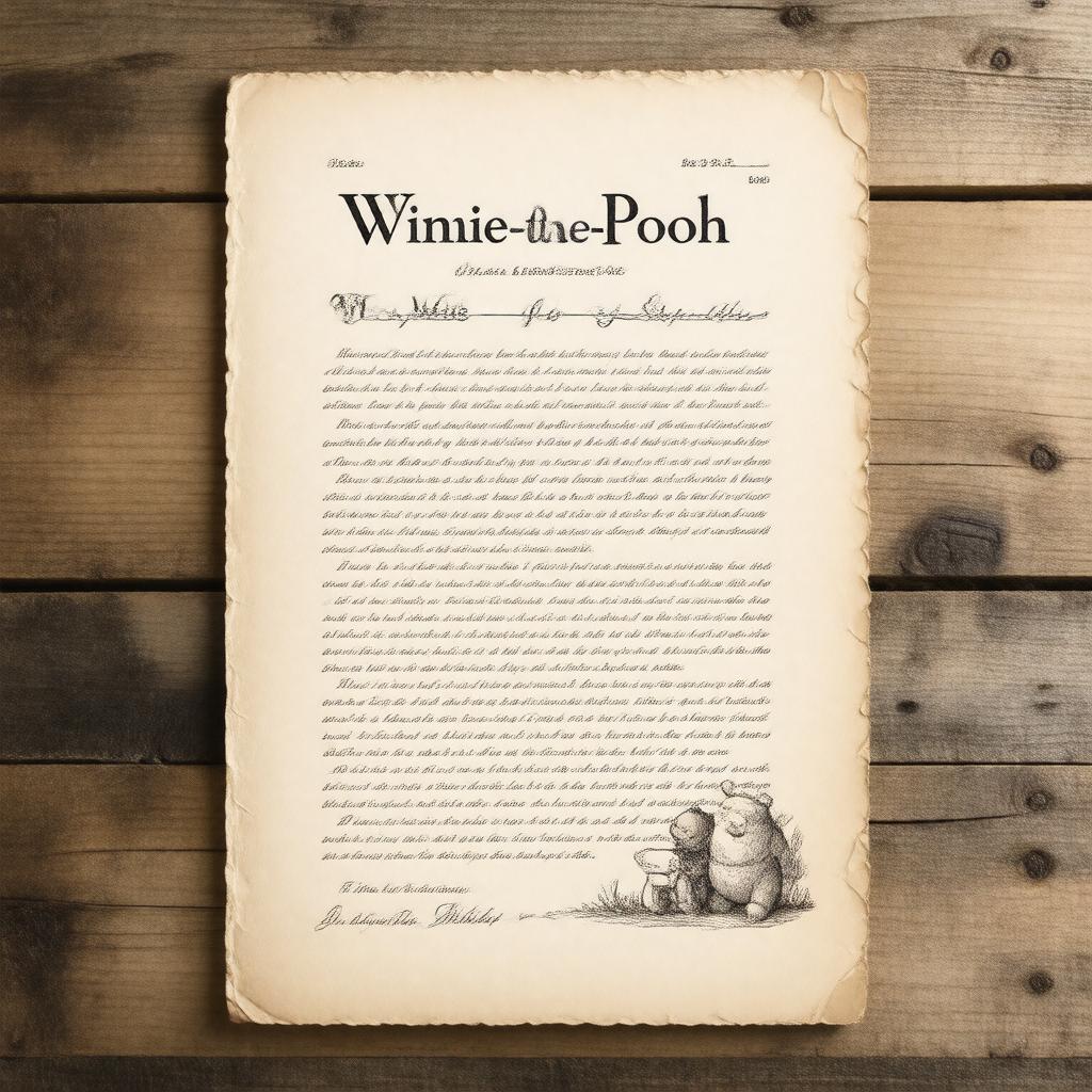AI-created image of Winnie-the-Pooh manuscript