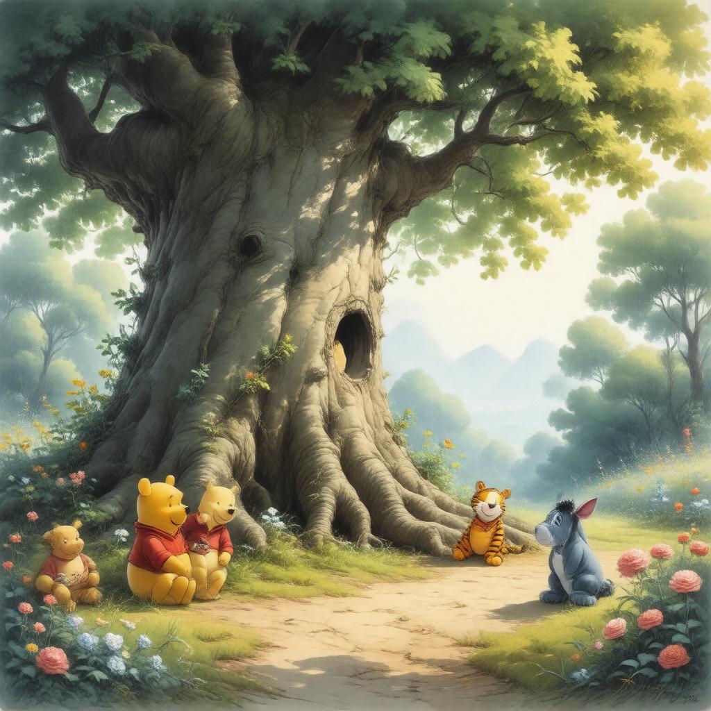 AI-created image of Winnie-the-Pooh stories