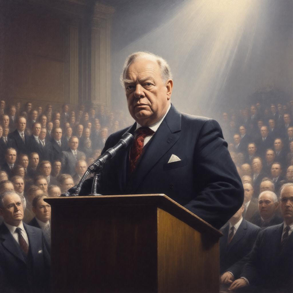 AI-created image of Winston Churchill's Iron Curtain speech