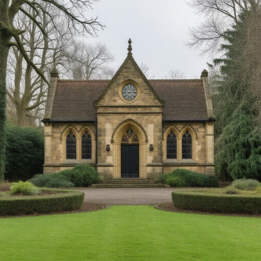 Click to view larger image AI-created image of Woking Crematorium, Woking, Surrey, England