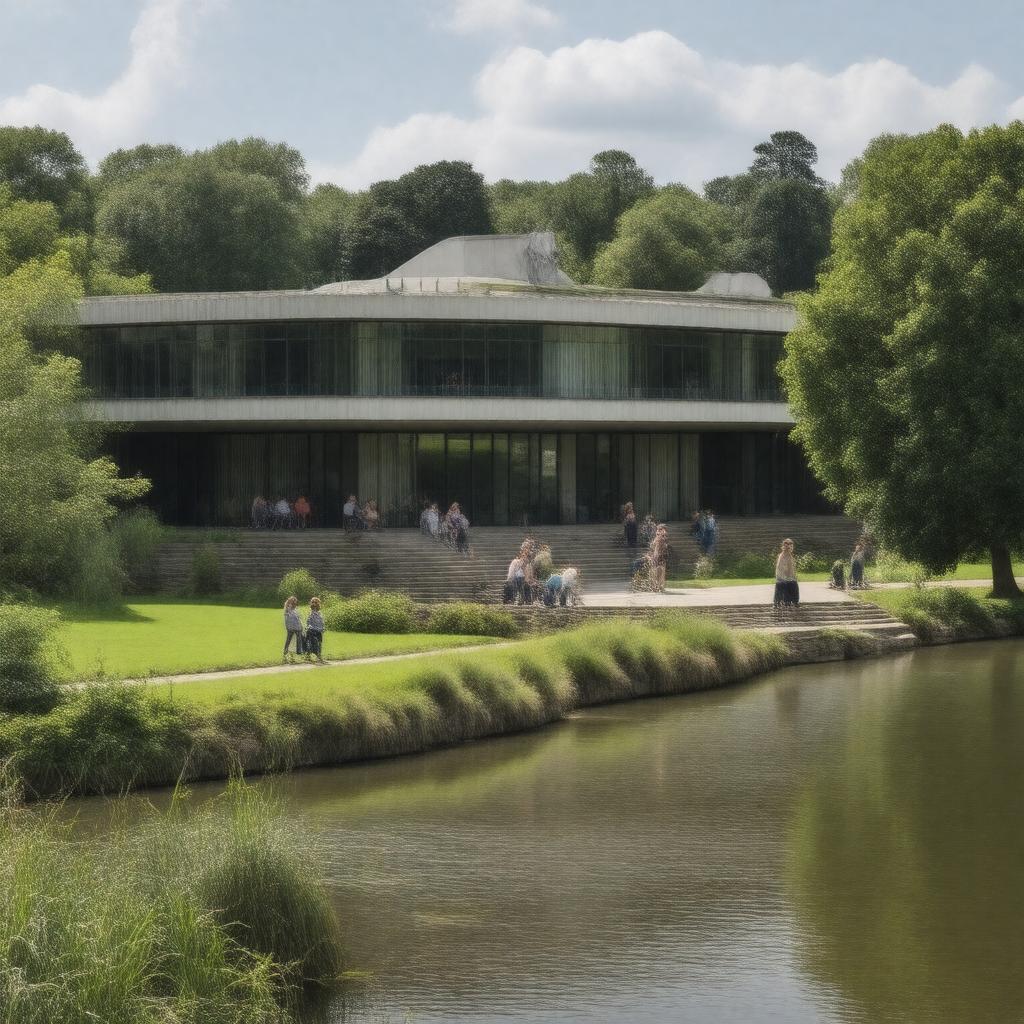 AI-created image of Wolfson College, Oxford