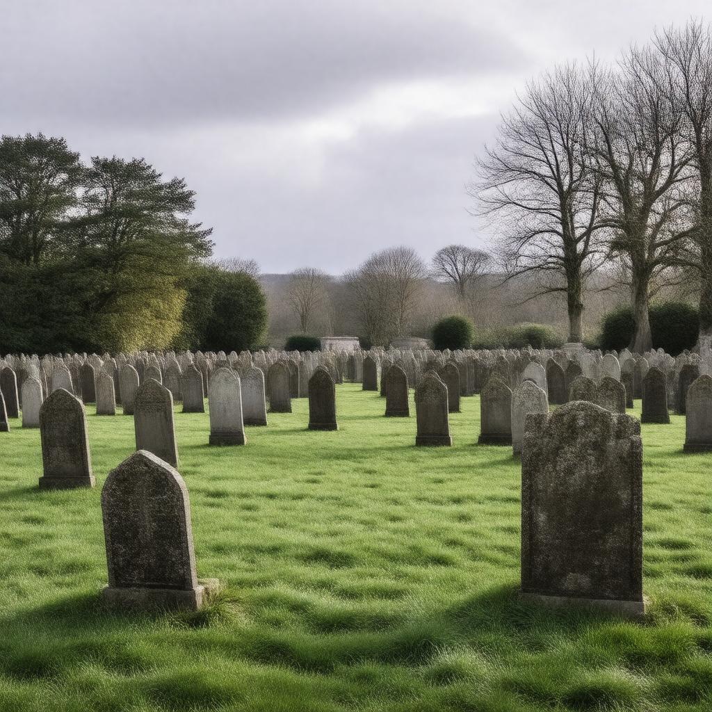 Click to view larger image AI-created image of Wolvercote Cemetery, Oxford