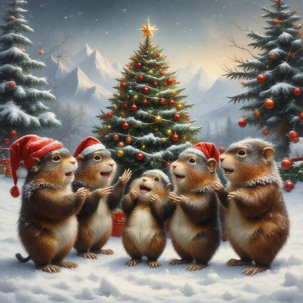 AI-created image of Wombling Merry Christmas