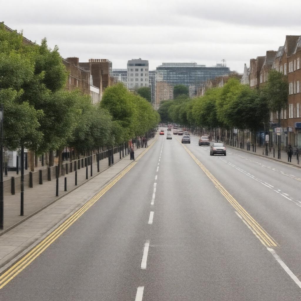 AI-created image of Wood Lane, White City, London