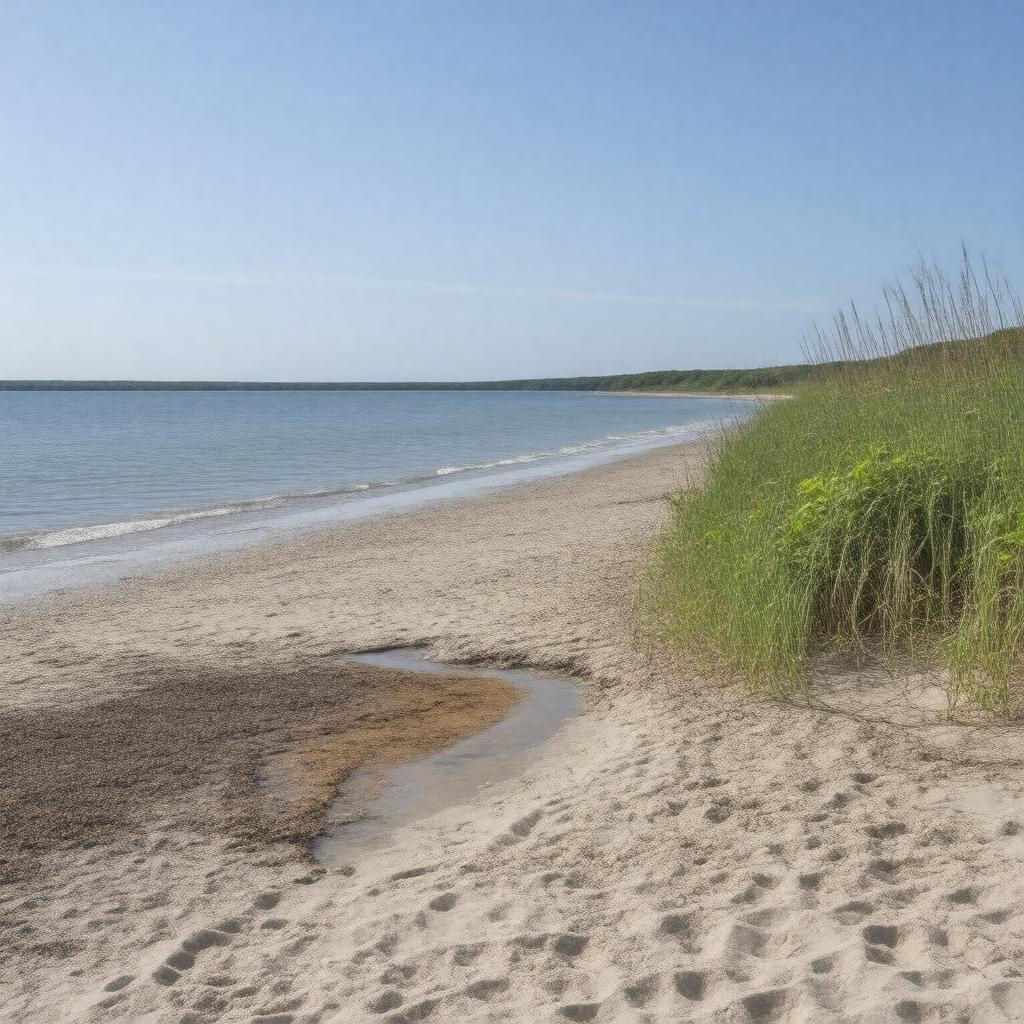 Click to view larger image AI-created image of Wood Neck Beach