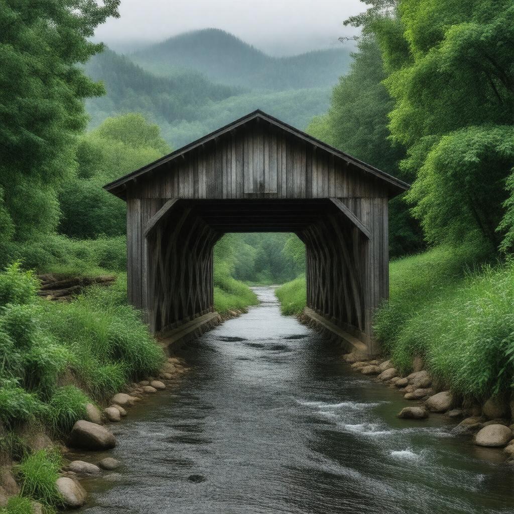 Click to view larger image AI-created image of Wooden Bridge