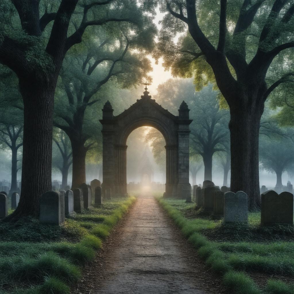 Click to view larger image AI-created image of Woodland Cemetery and Arboretum