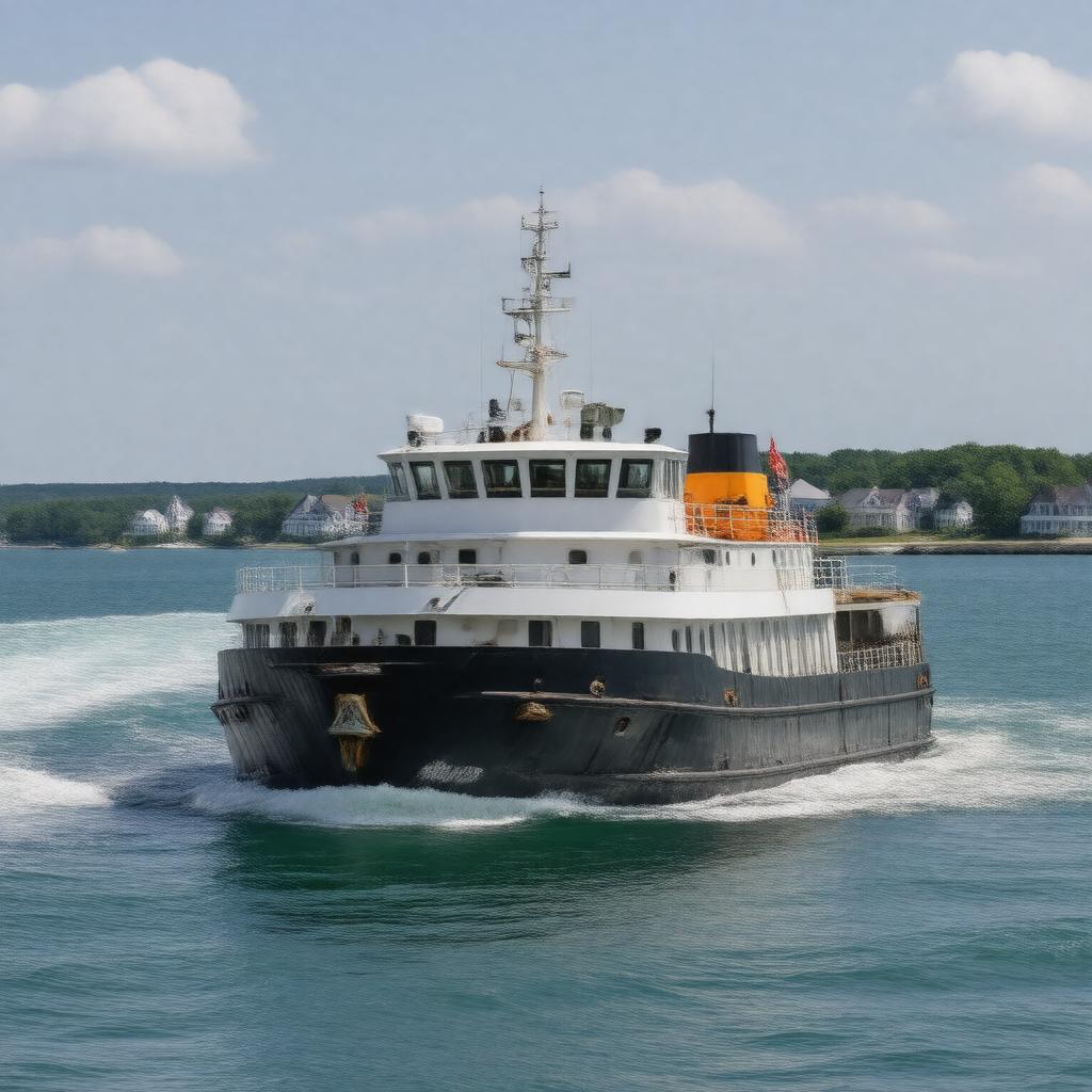 Click to view larger image AI-created image of Woods Hole Ferry