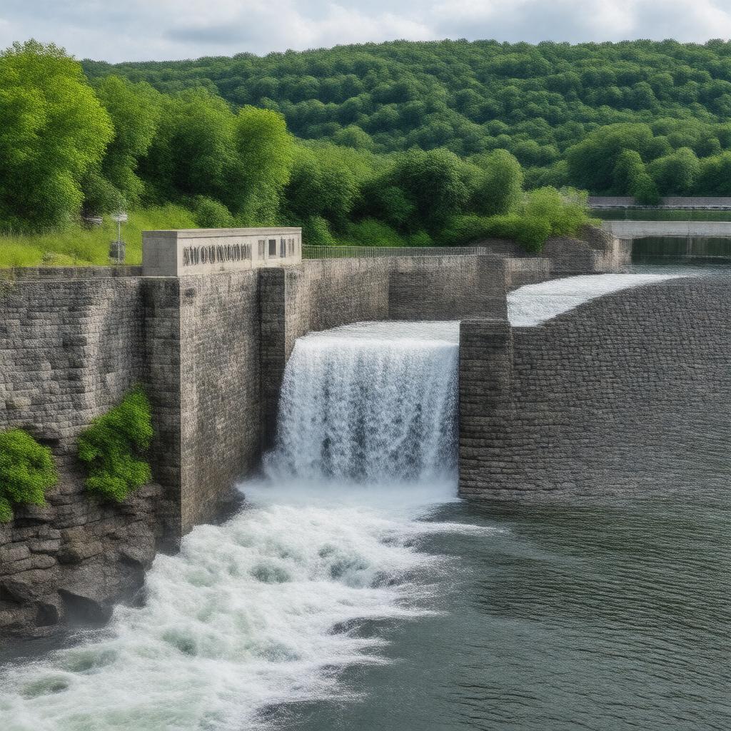 AI-created image of Woonsocket Falls Dam