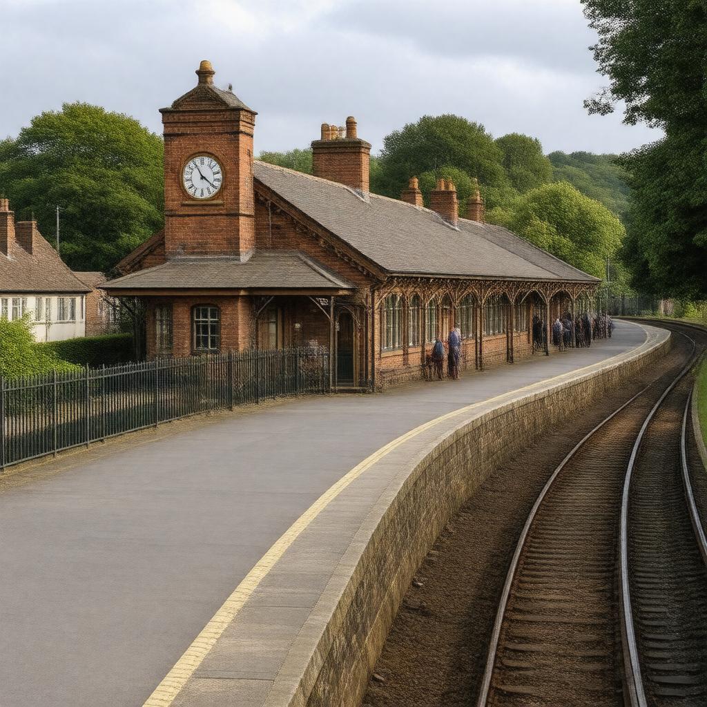 Click to view larger image AI-created image of Worcester Shrub Hill railway station (UK)