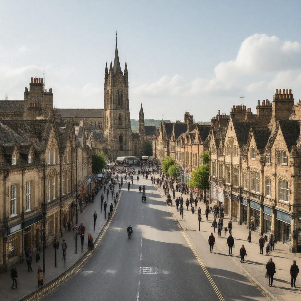 AI-created image of Worcester city centre