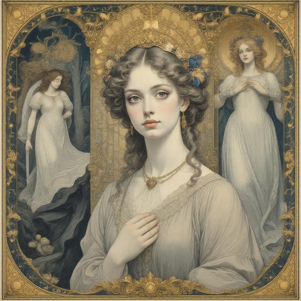 AI-created image of Works of Dante Gabriel Rossetti