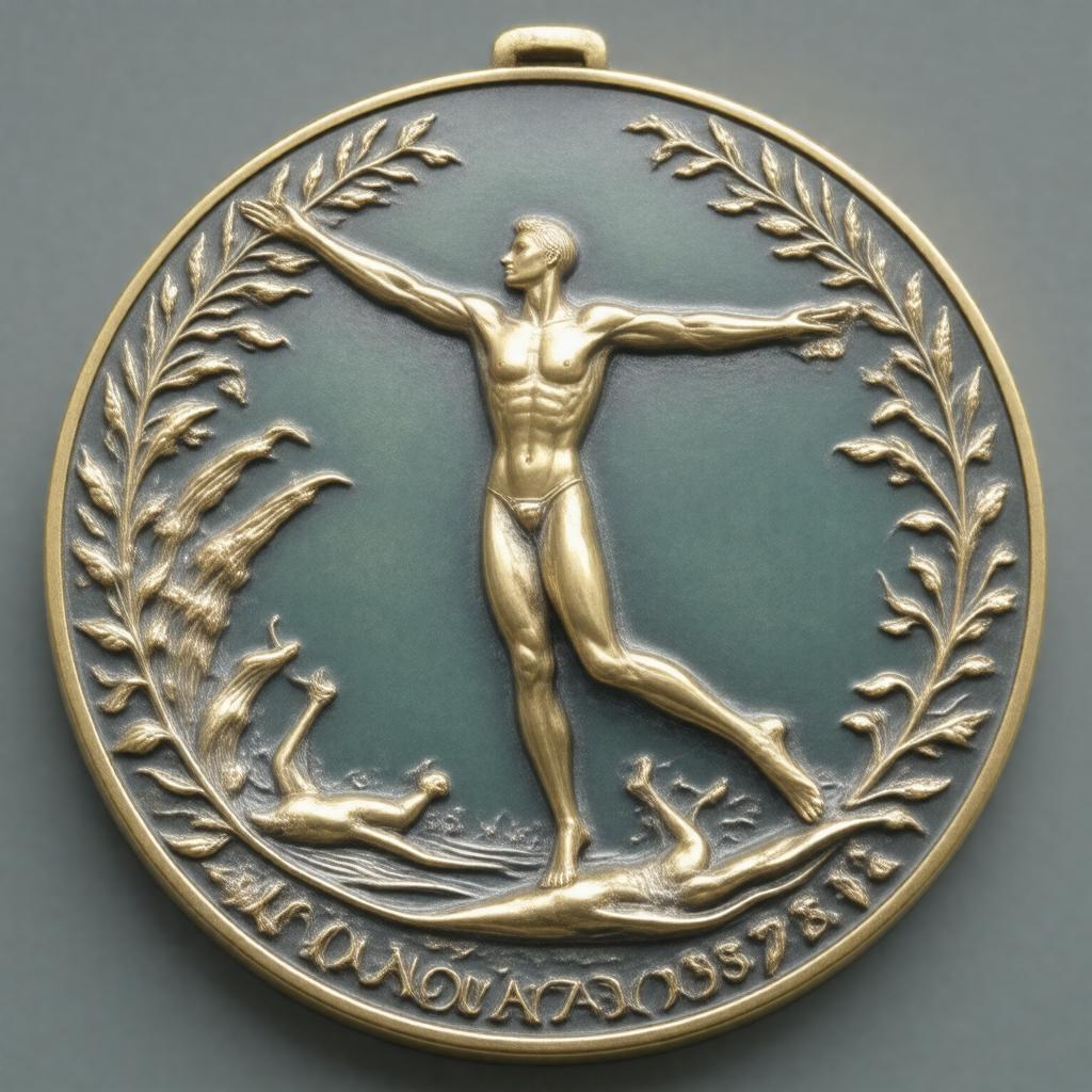 AI-created image of World Aquatics Championships gold medal