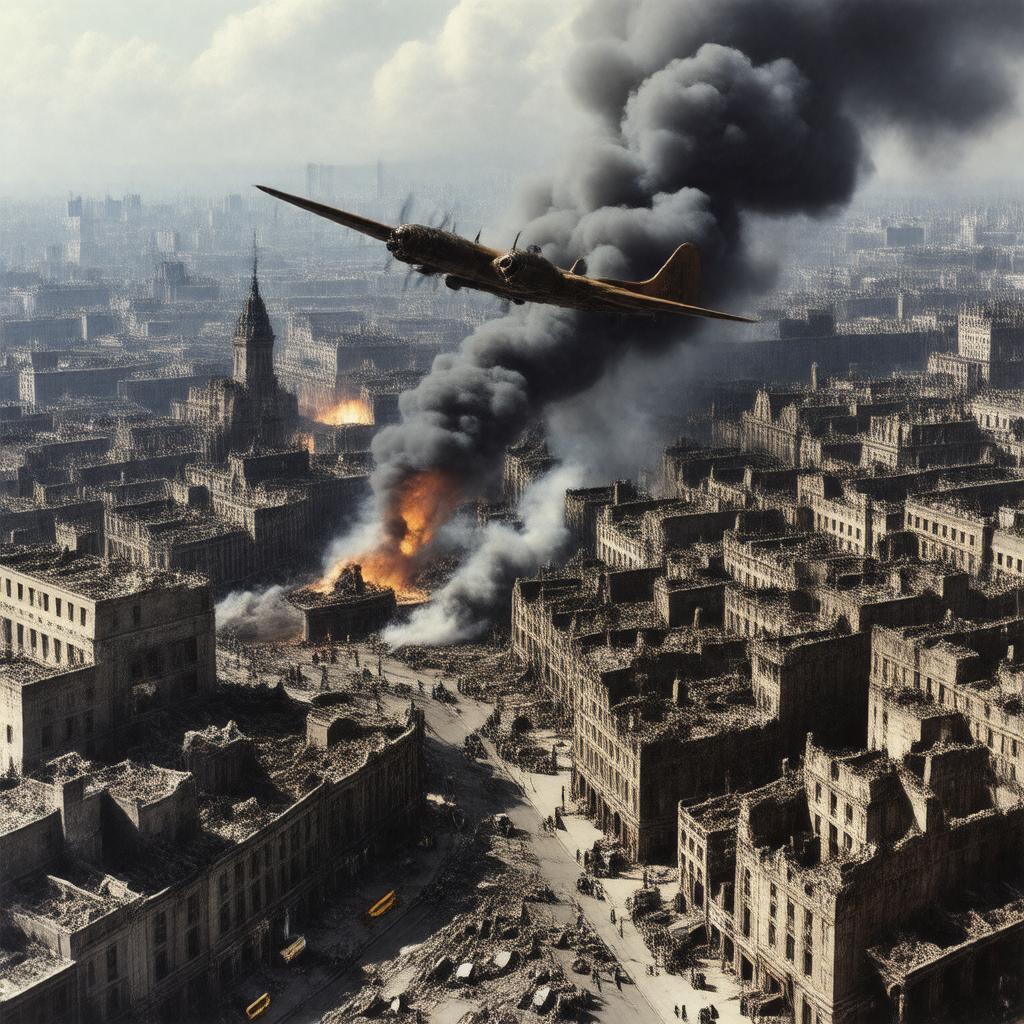 AI-created image of World War II bombing