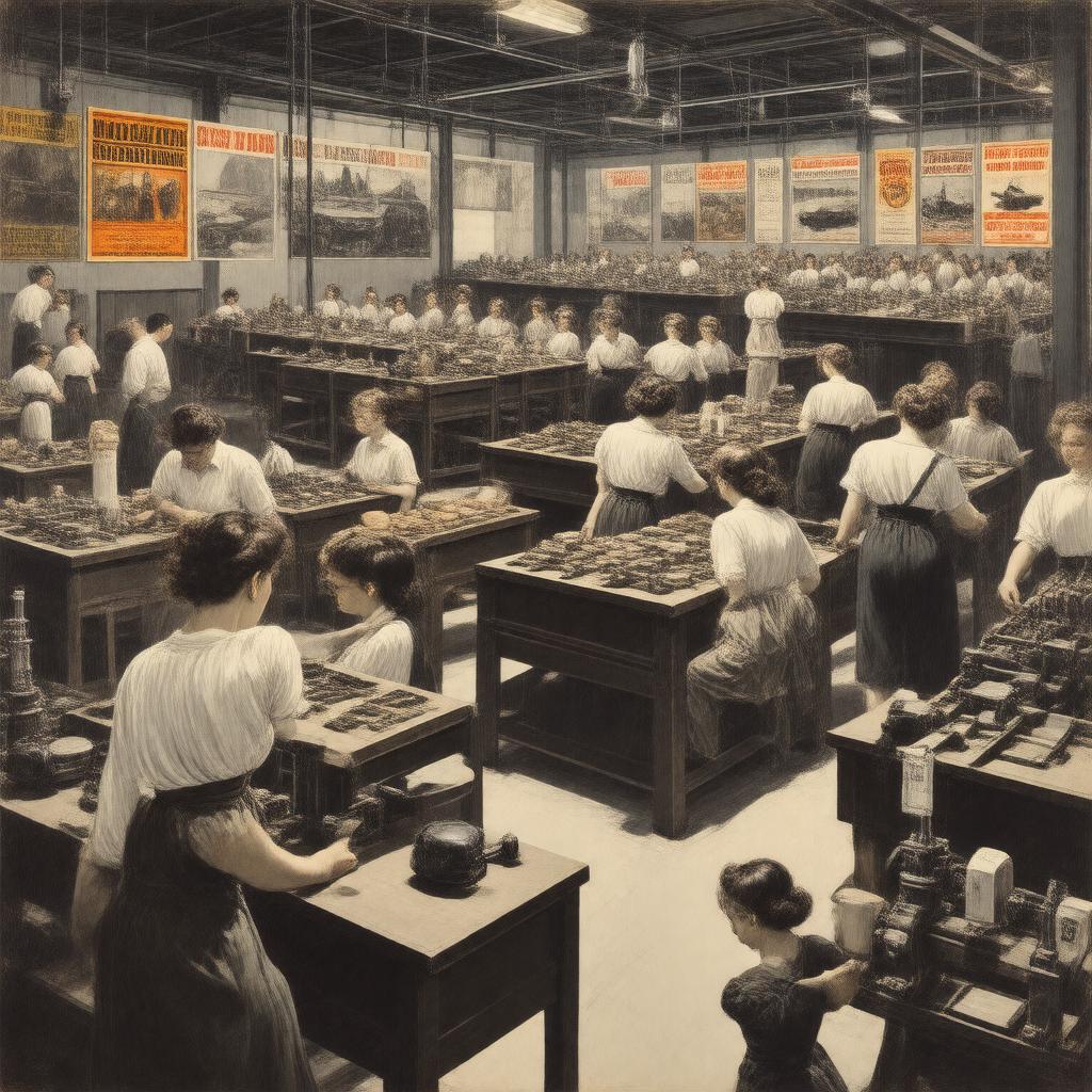 AI-created image of World War II economic mobilization