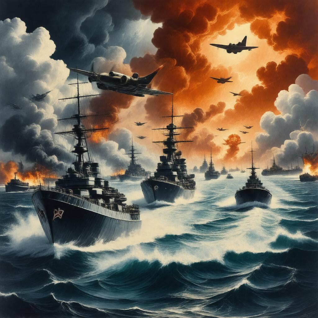 AI-created image of World War II in the Pacific