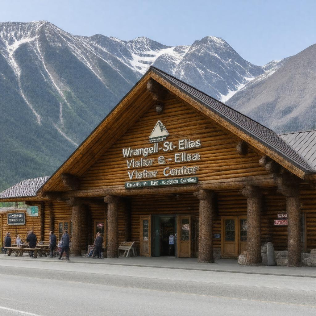 Click to view larger image AI-created image of Wrangell–St. Elias Visitor Center