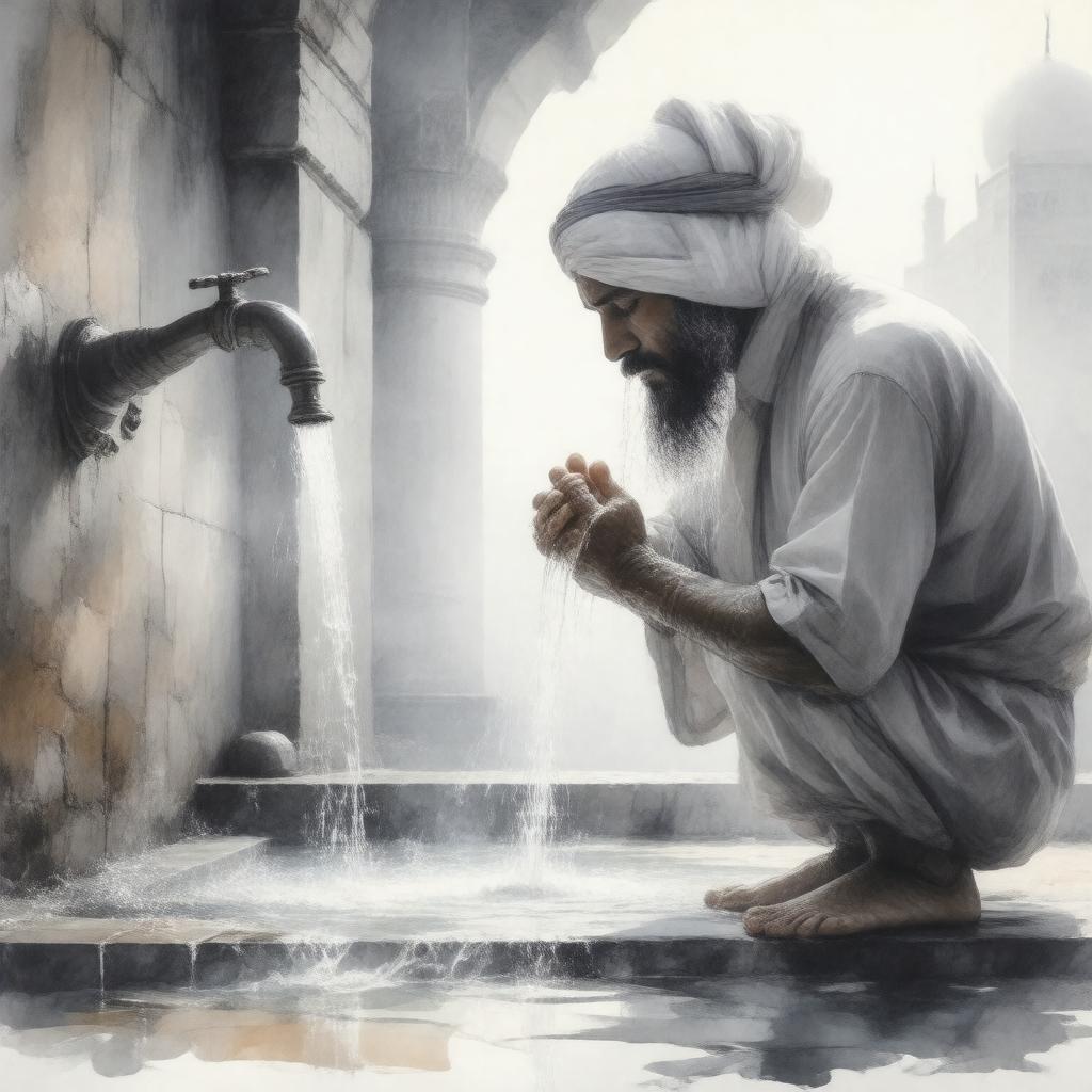 Click to view larger image AI-created image of Wudu