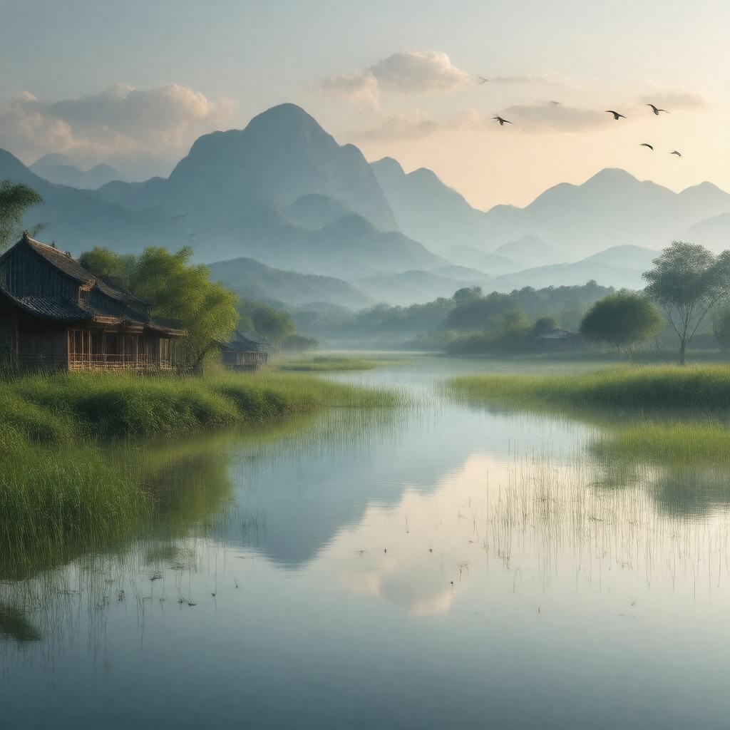 AI-created image of Xixi Wetland