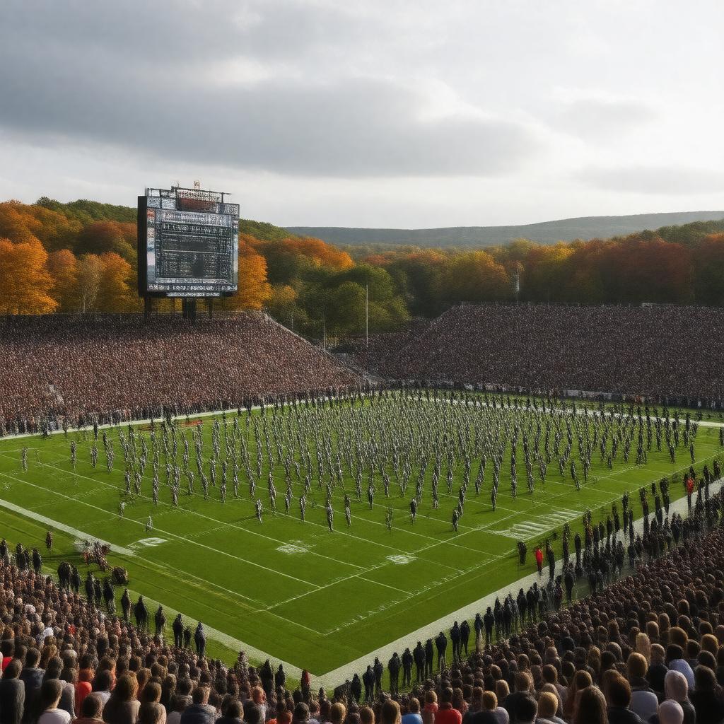 AI-created image of Yale-Harvard football game