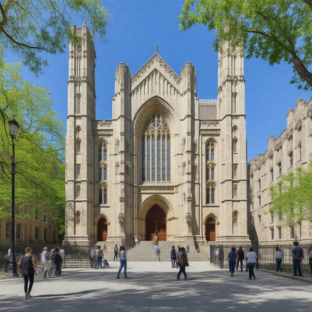 AI-created image of Yale University Library