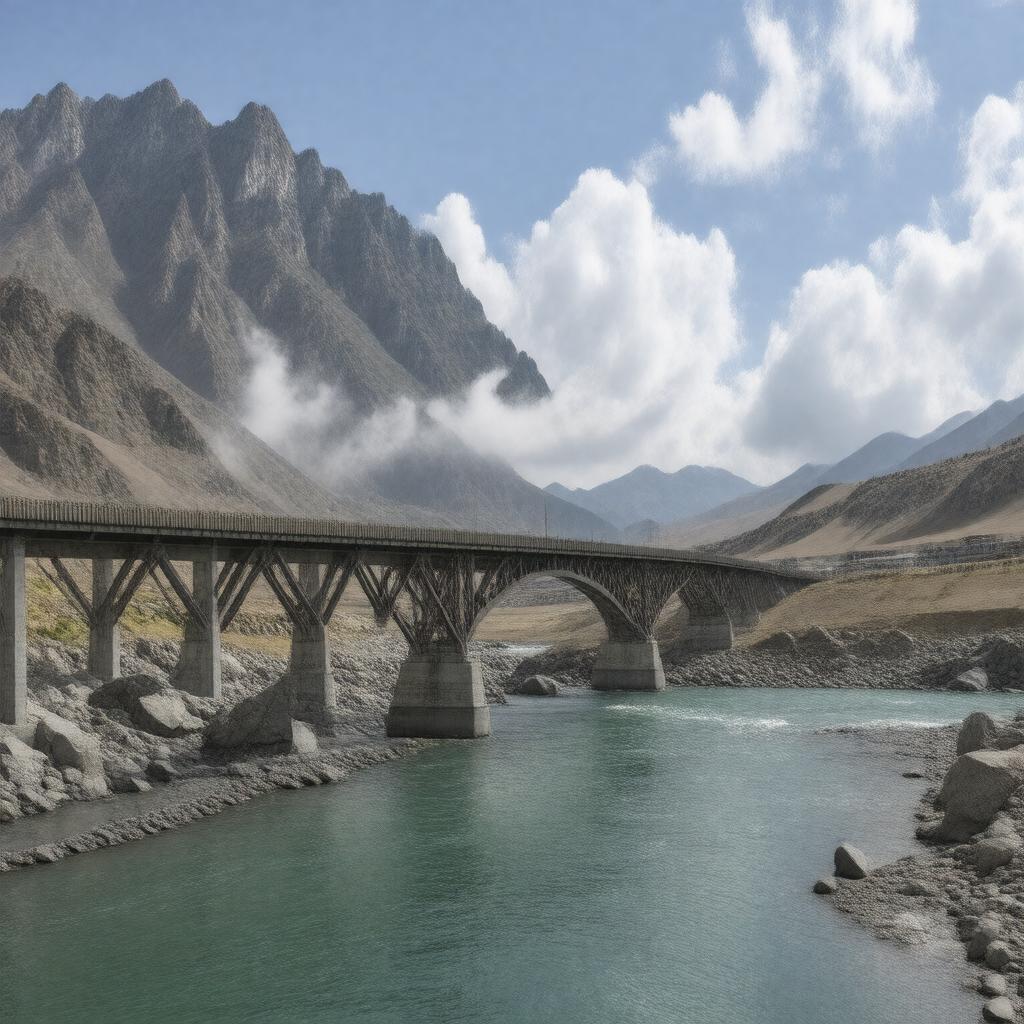 AI-created image of Yarlung Tsangpo River Bridge