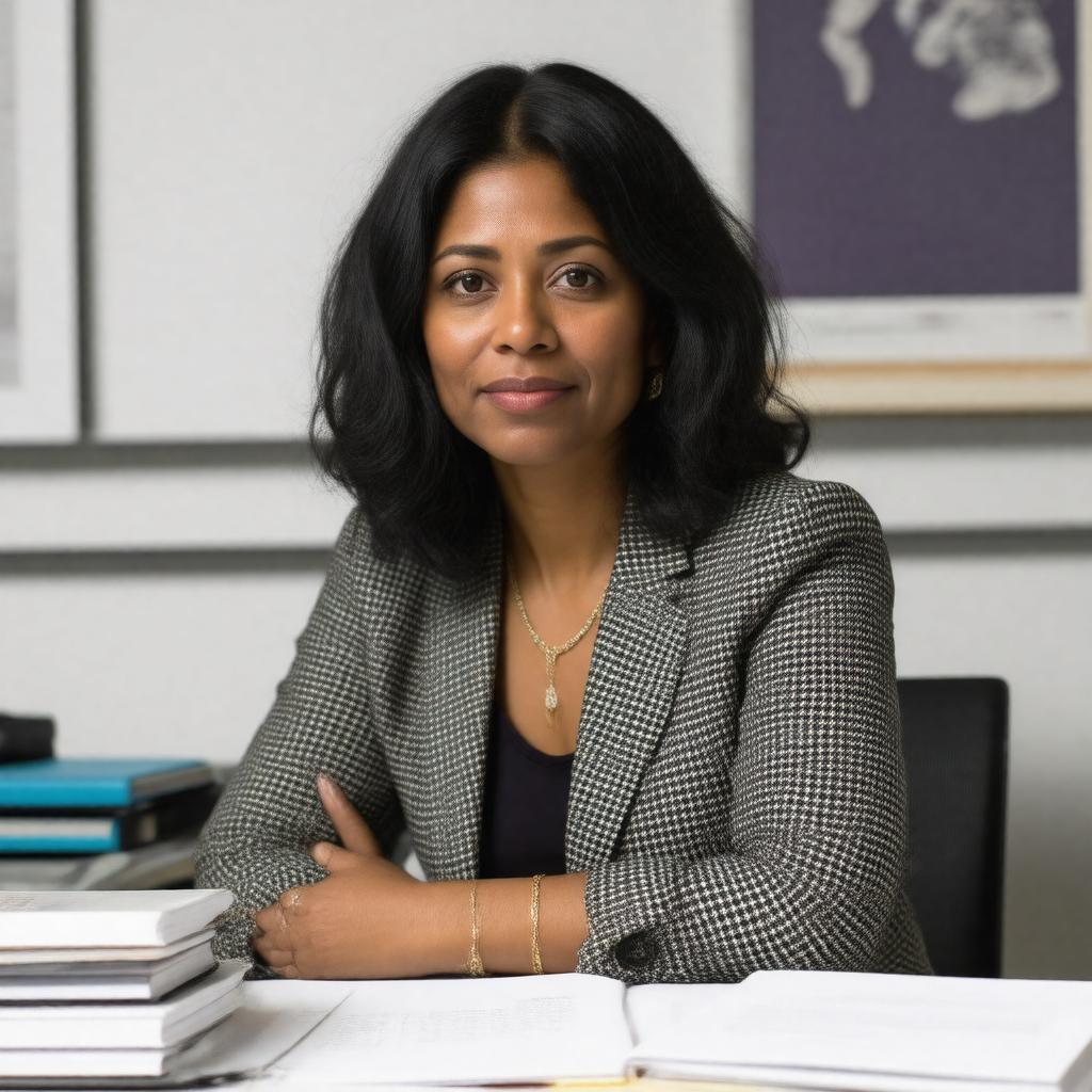 AI-created image of Yasmin Nair