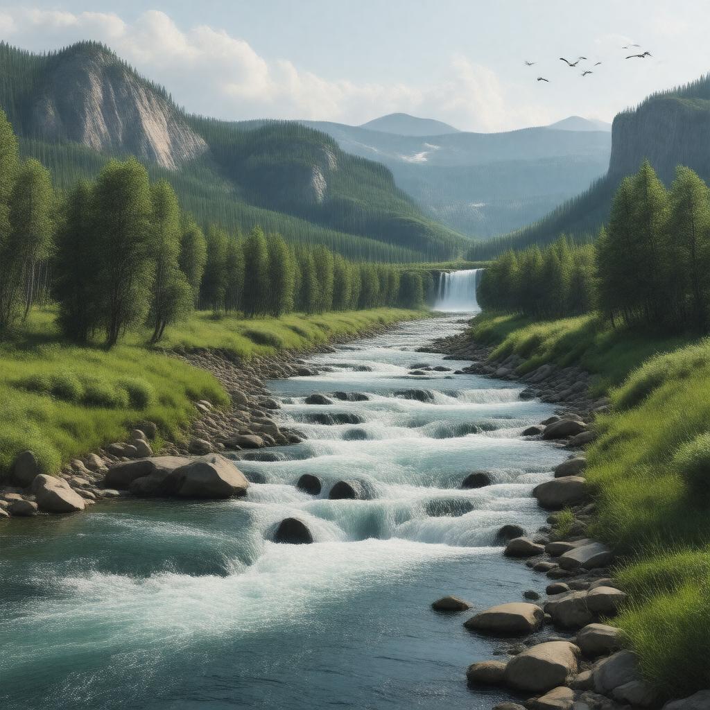 AI-created image of Yellowstone River