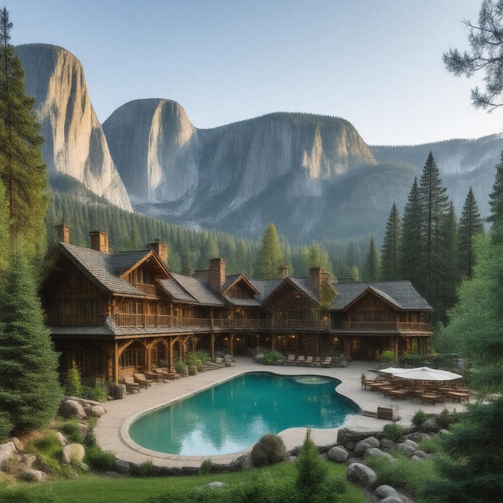 AI-created image of Yosemite Valley Lodge