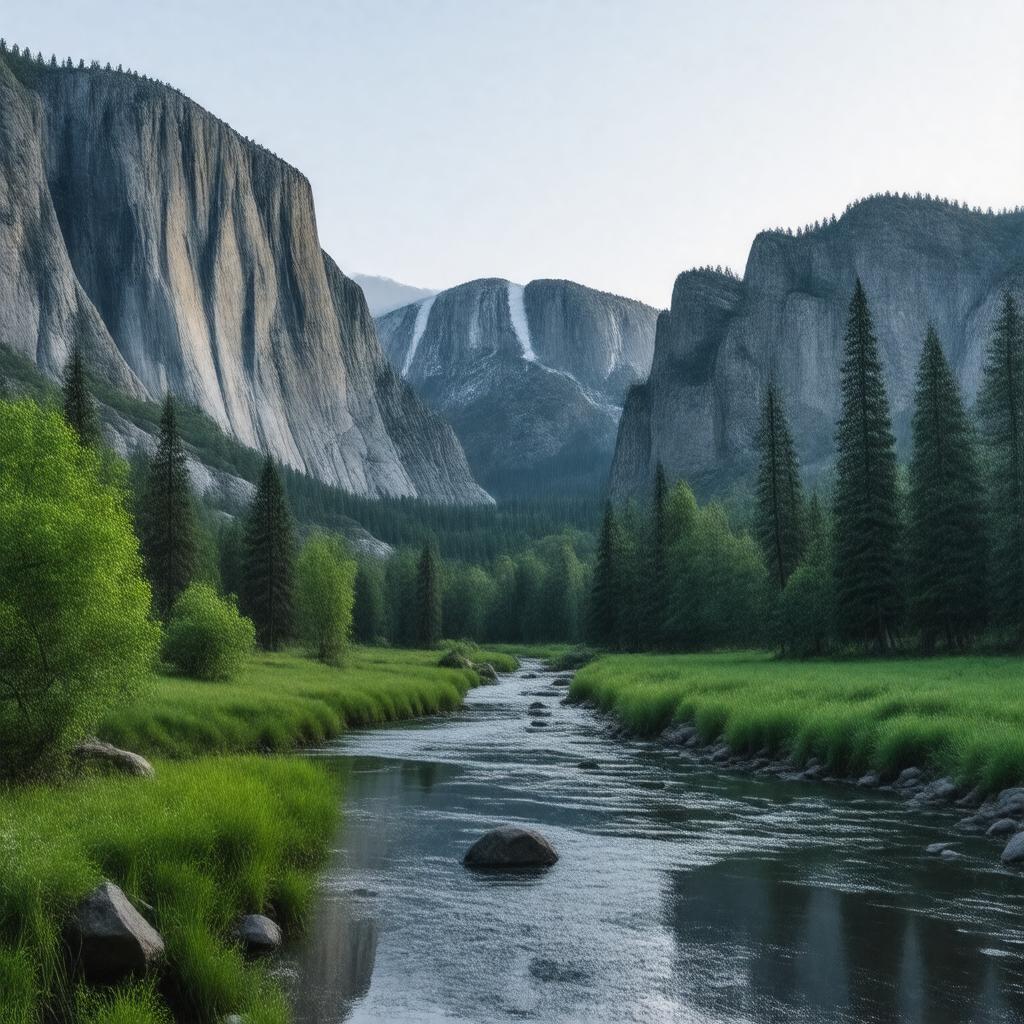 AI-created image of Yosemite Valley
