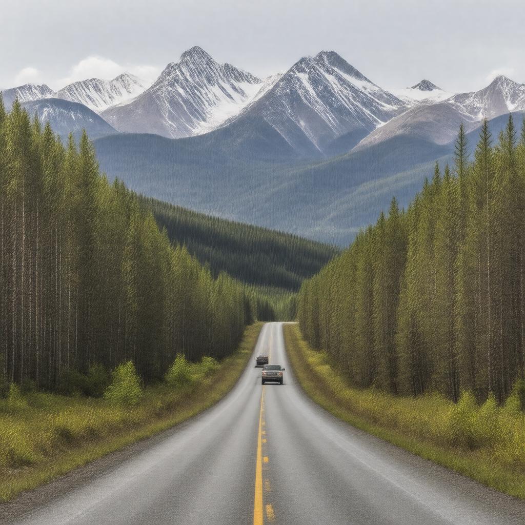 AI-created image of Yukon Highway 1
