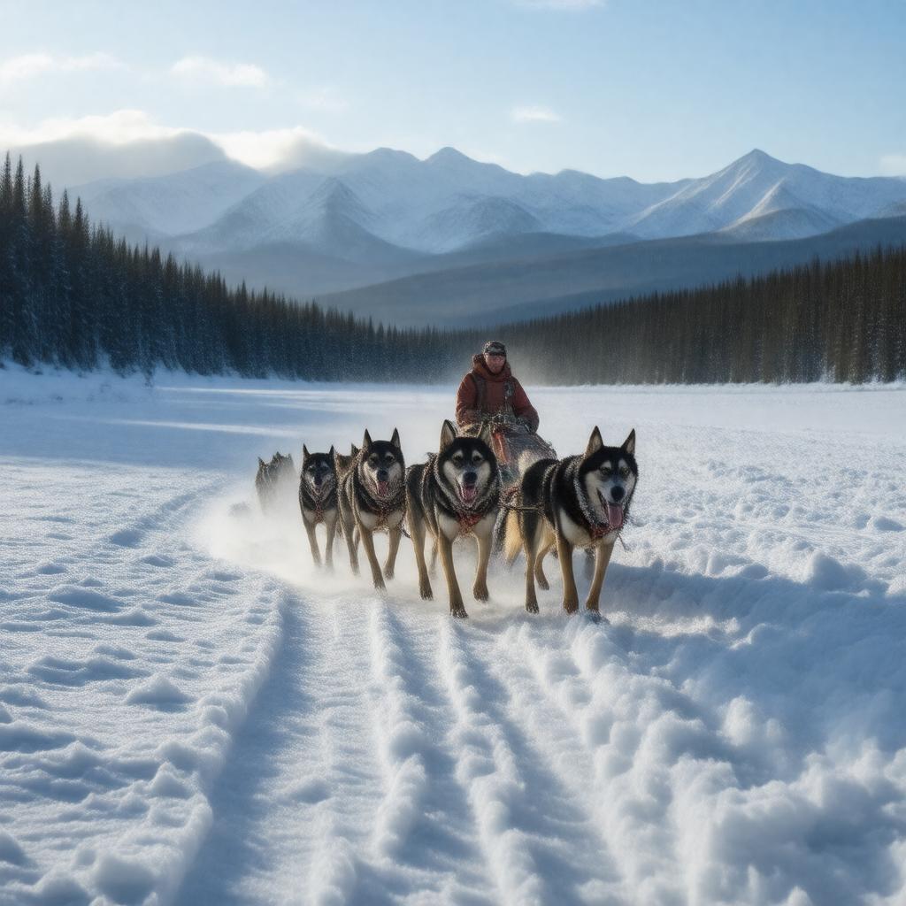 AI-created image of Yukon Quest sled dog race