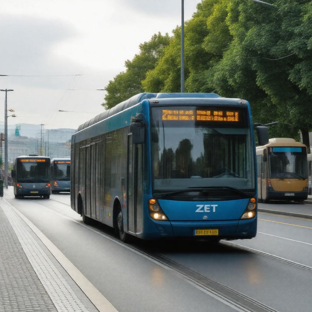 Click to view larger image AI-created image of ZET buses