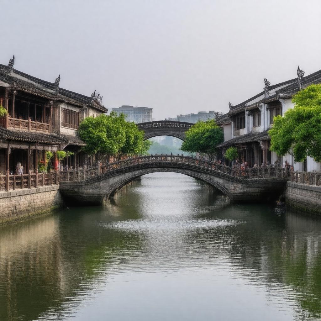 Click to view larger image AI-created image of Zhouzhuang Water Town