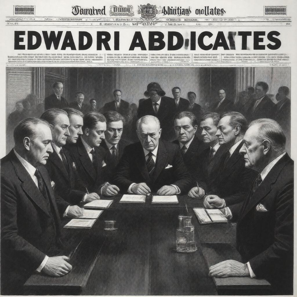 Click to view larger image AI-created image of abdication crisis