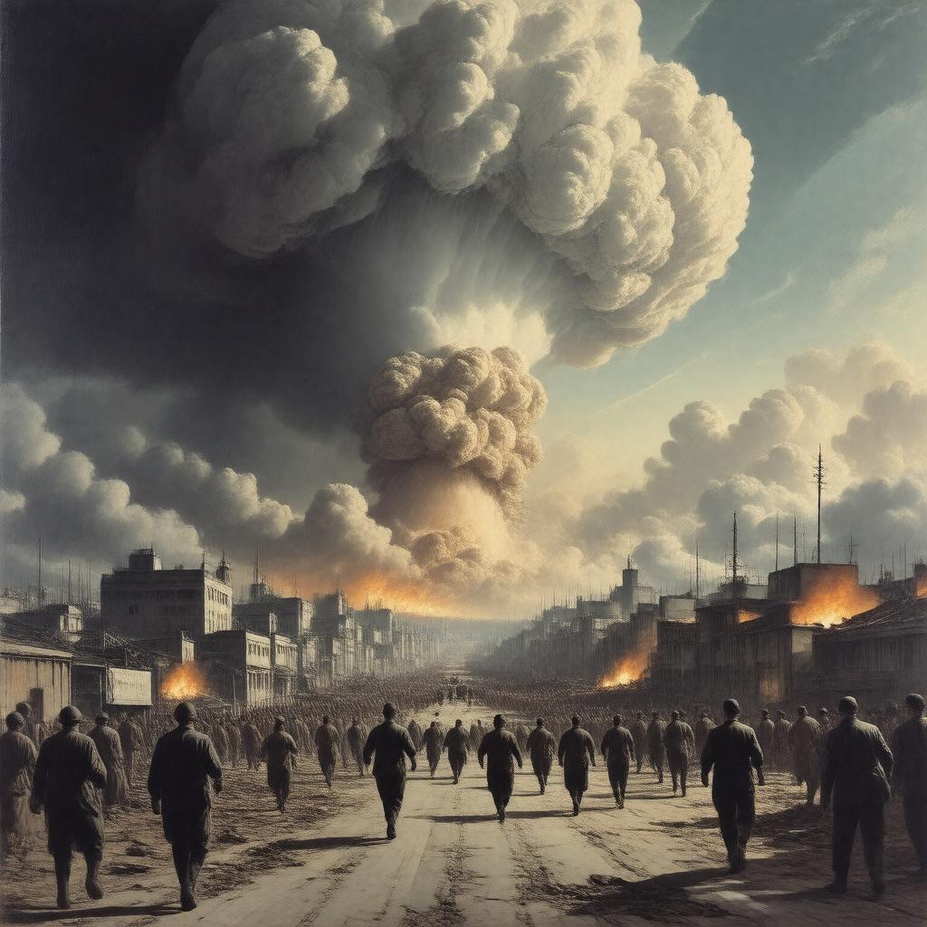 AI-created image of atomic bombing of Hiroshima