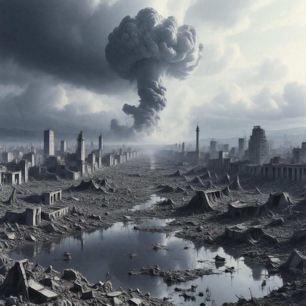 Click to view larger image AI-created image of atomic bombings of Hiroshima and Nagasaki