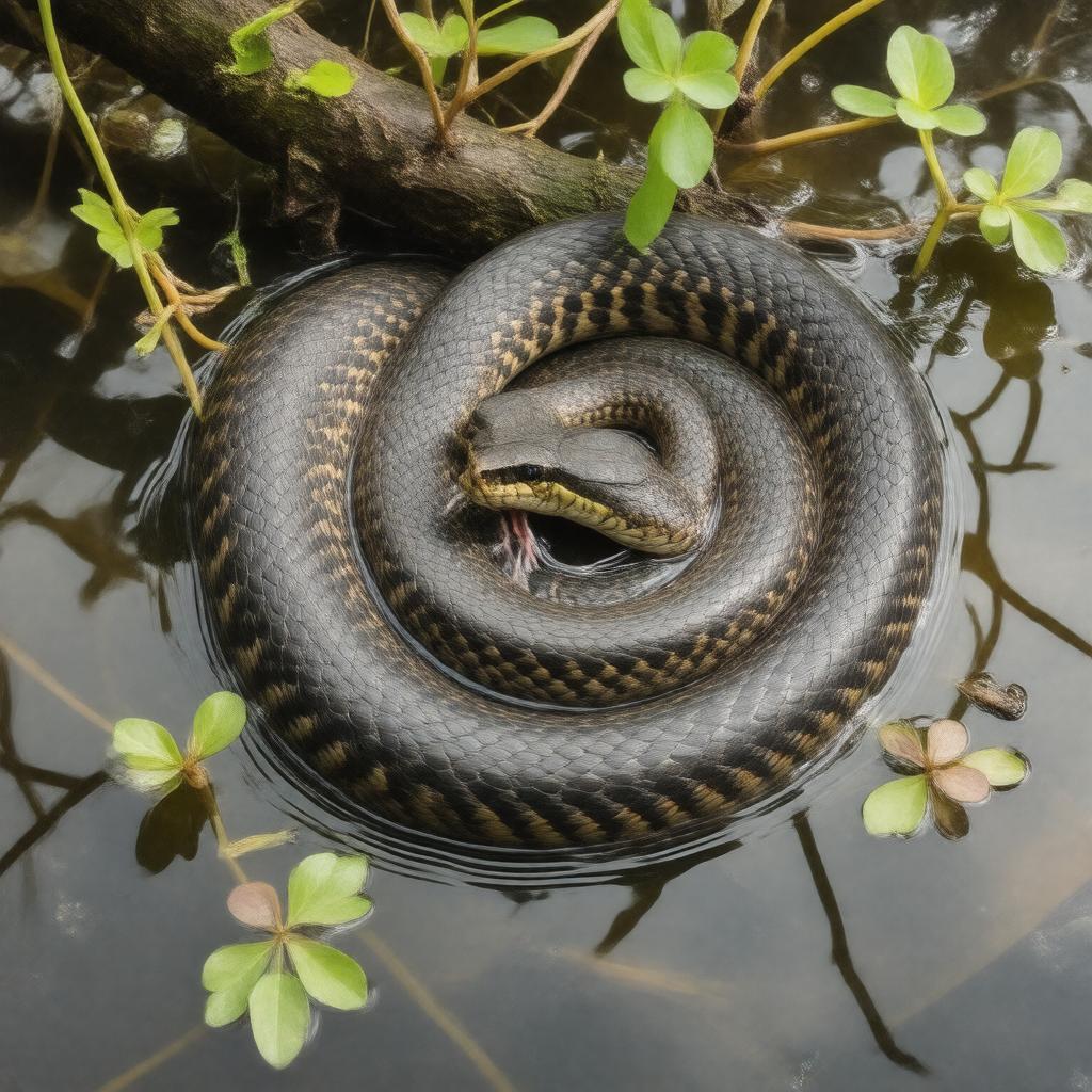 AI-created image of banded water snake