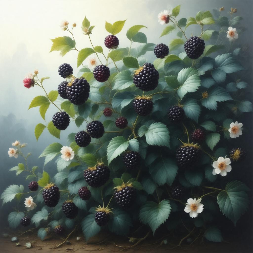 AI-created image of blackberry (Rubus fruticosus)