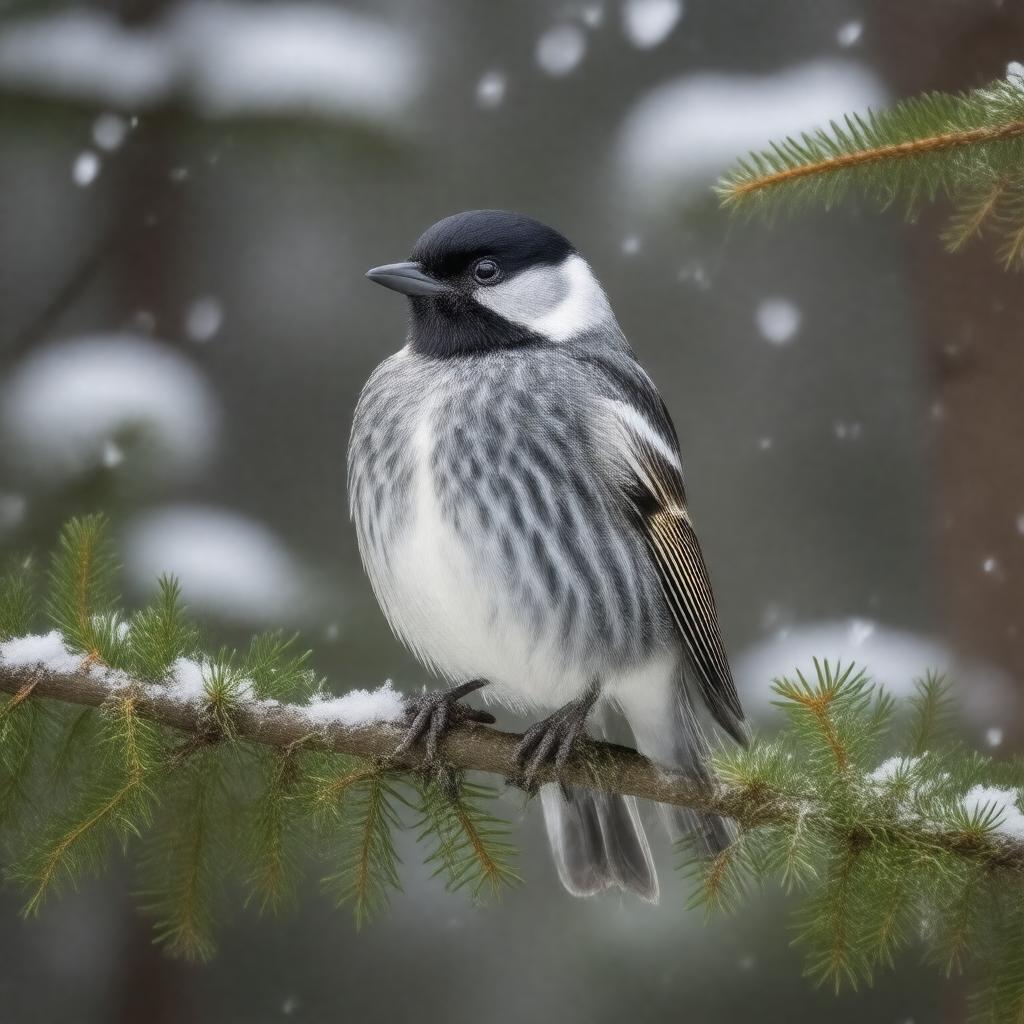 AI-created image of blackpoll warbler