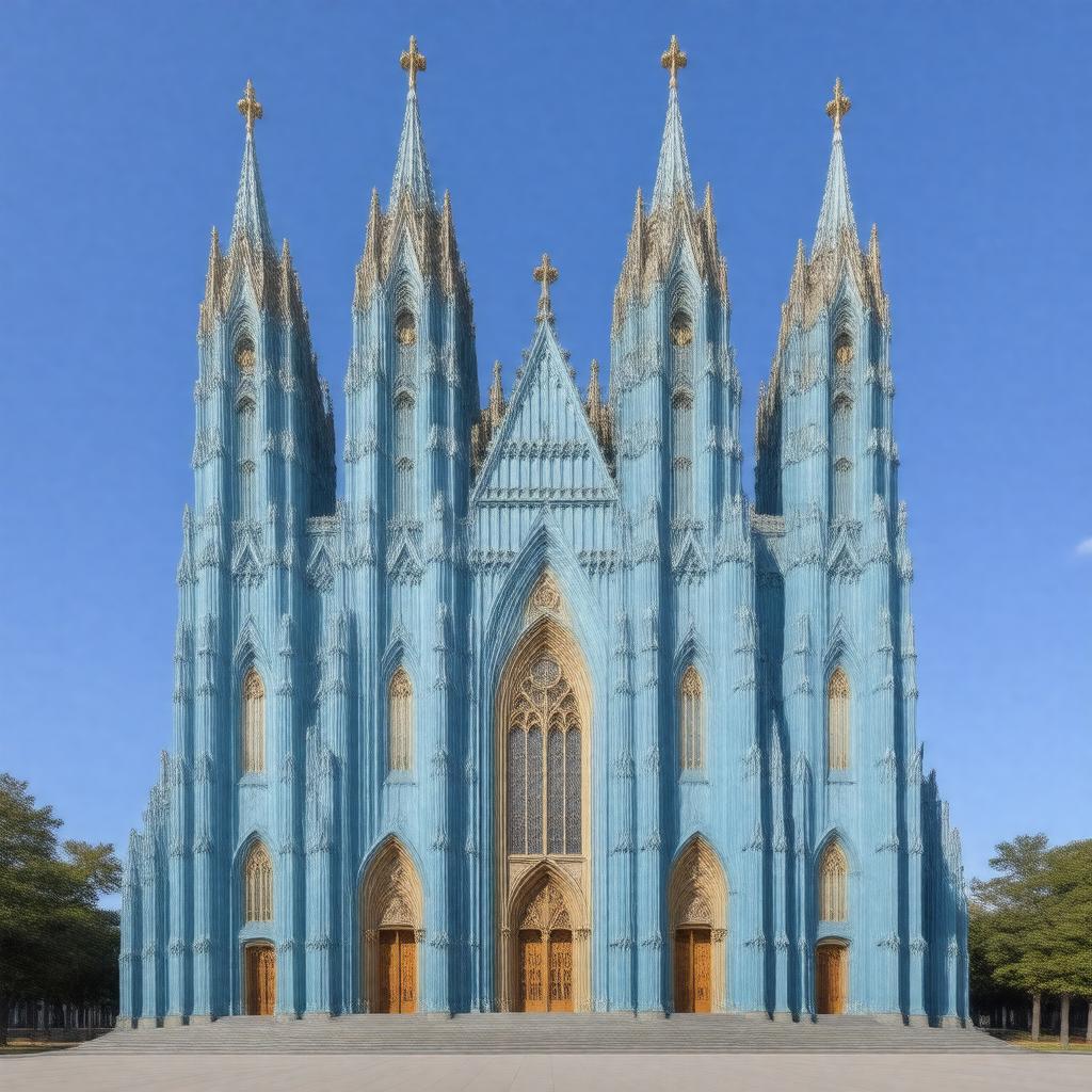 Click to view larger image AI-created image of blue cathedral