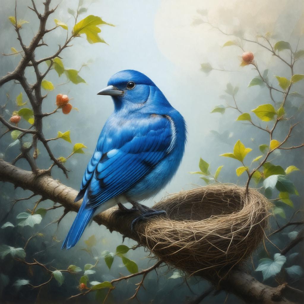 AI-created image of blue grosbeak