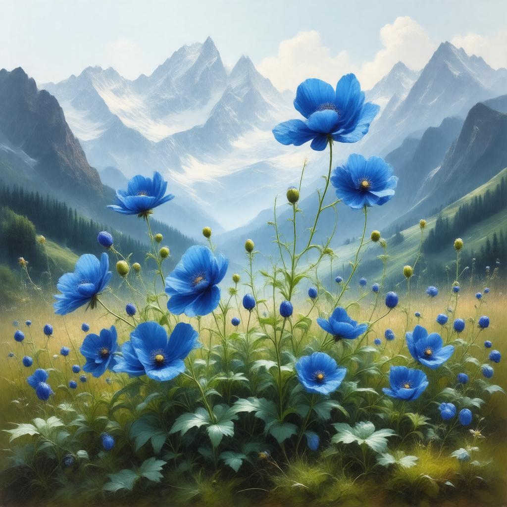 AI-created image of blue poppy