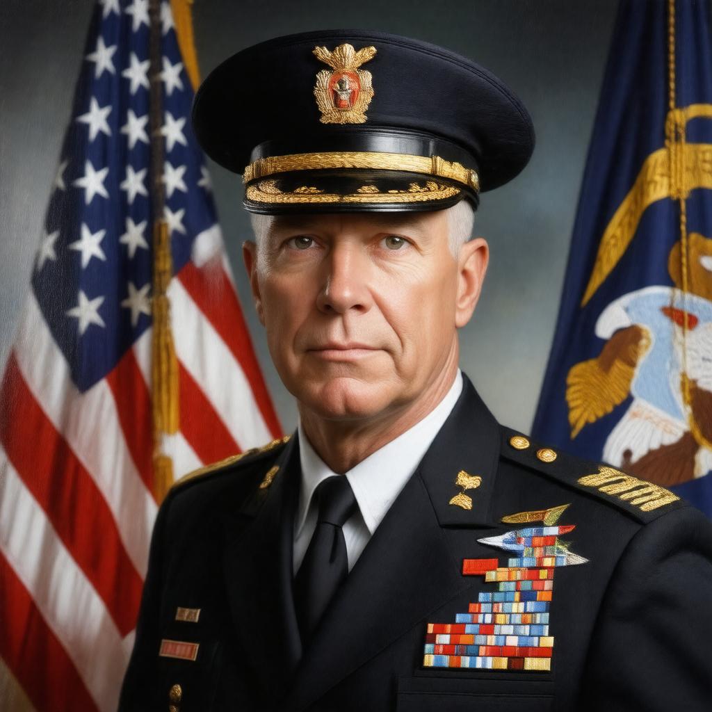 Click to view larger image AI-created image of commander-in-chief of Massachusetts National Guard