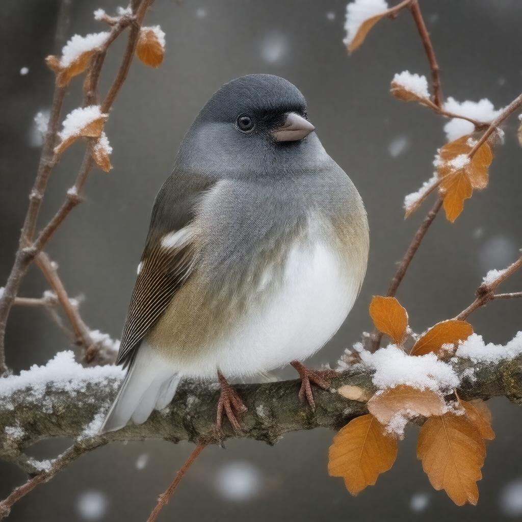 AI-created image of dark-eyed junco