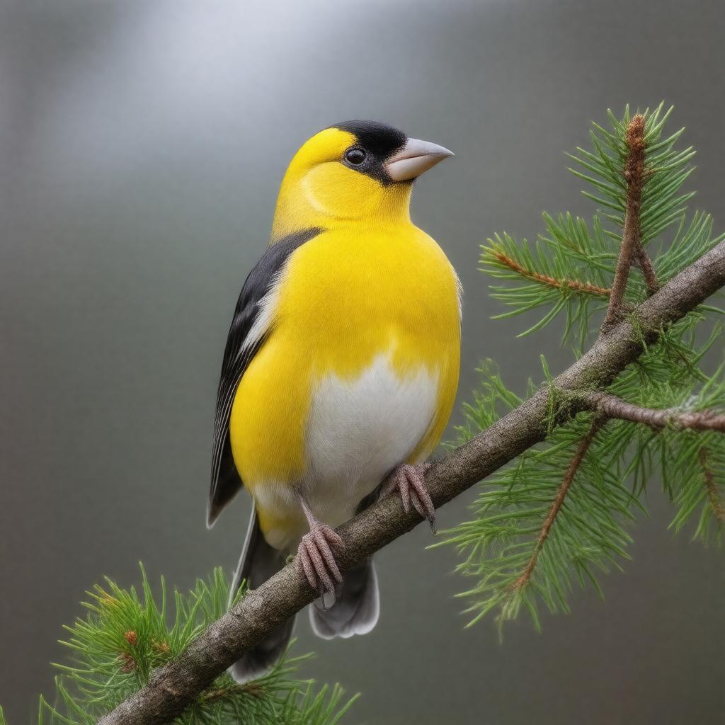 AI-created image of evening grosbeak