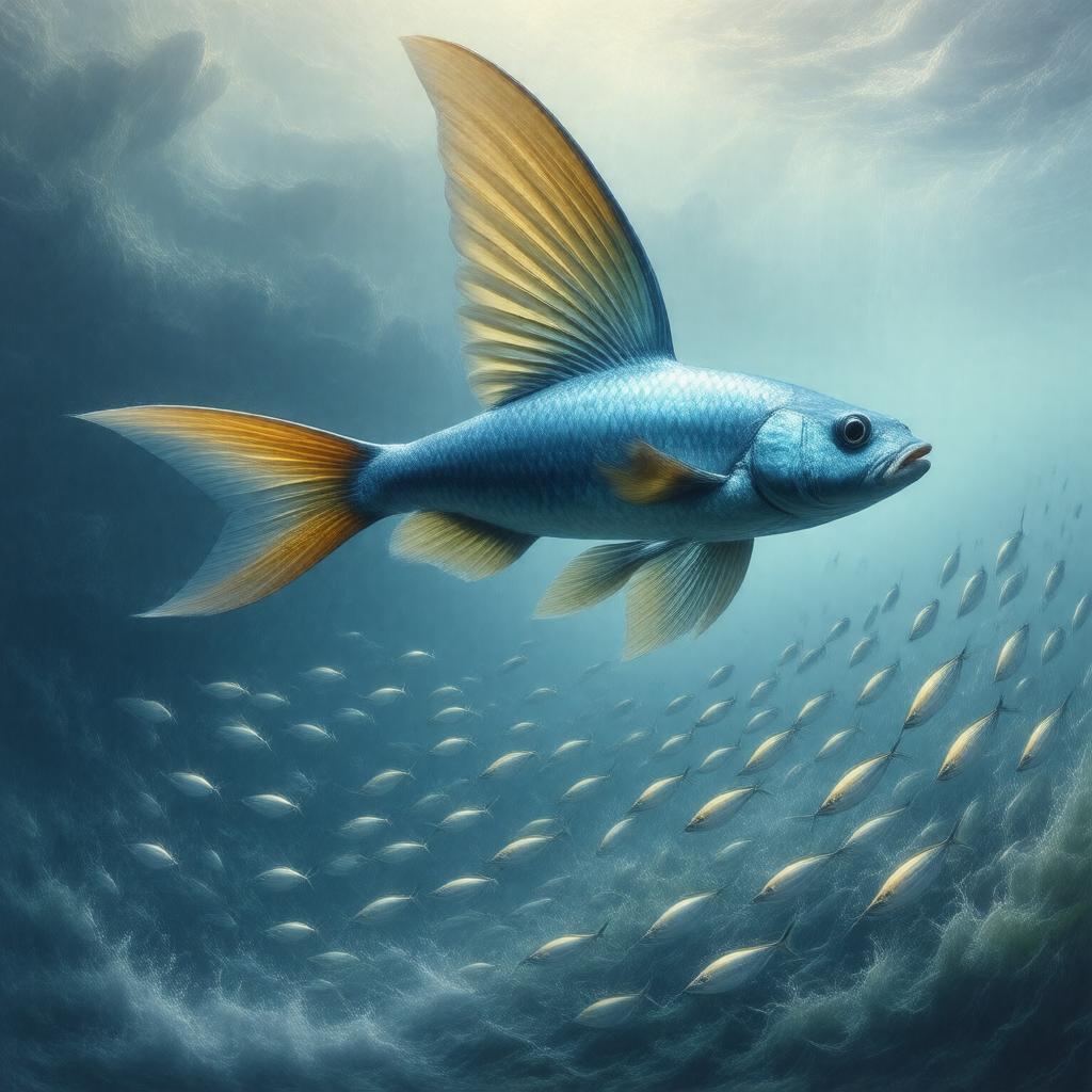 Click to view larger image AI-created image of flying fish
