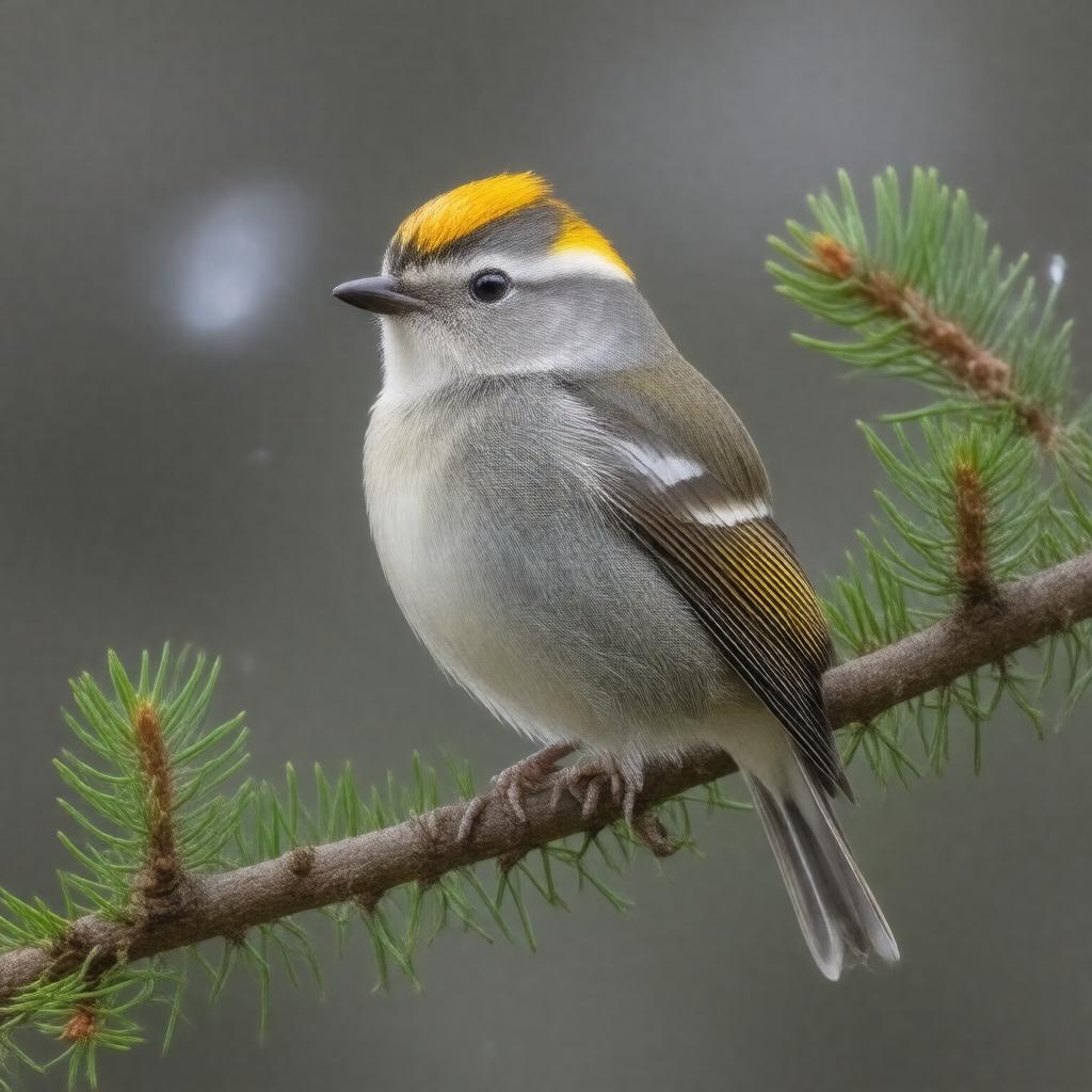 AI-created image of golden-crowned kinglet